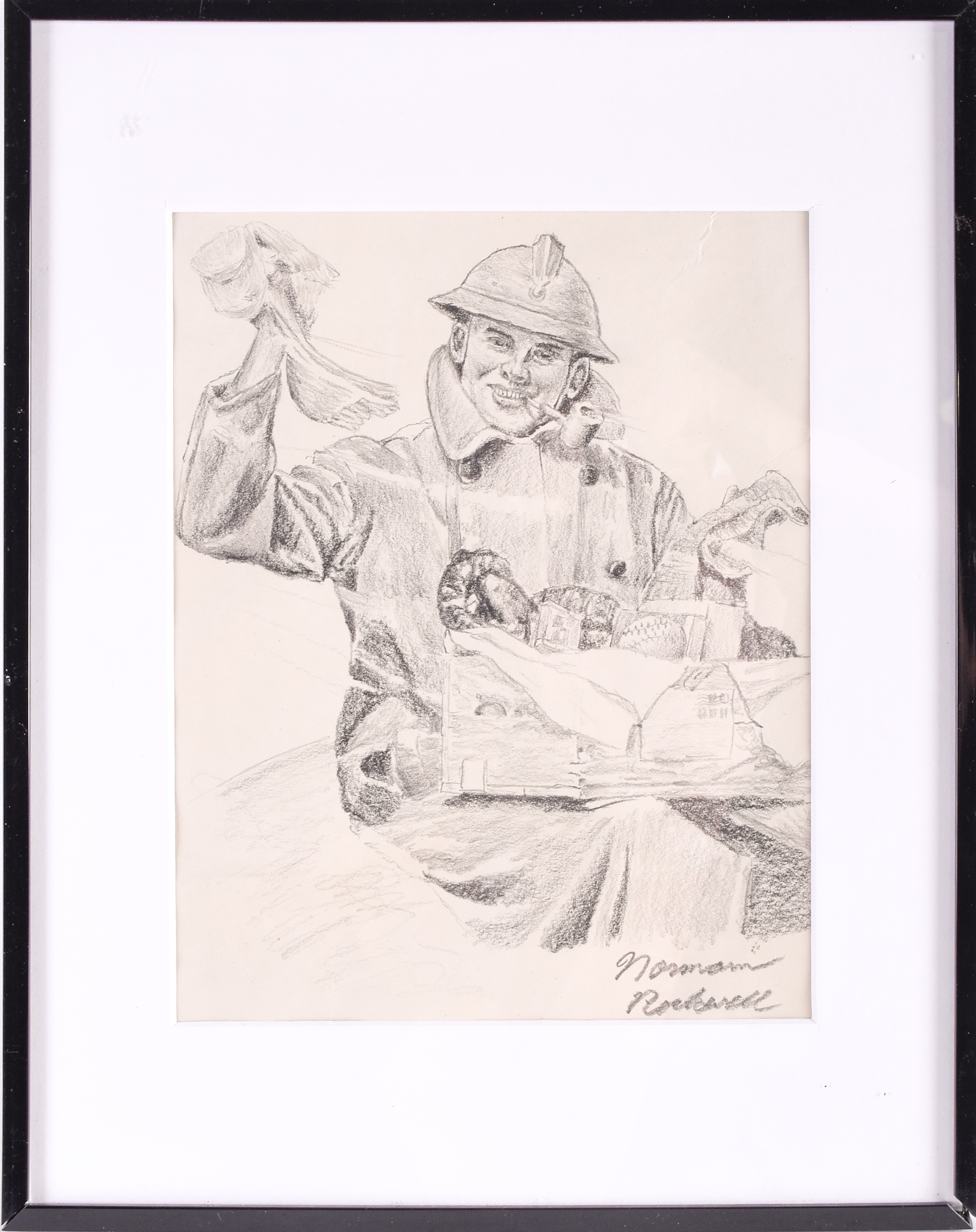 Norman Rockwell (1894-1978), a pencil drawing on paper. Sold for £5,200.